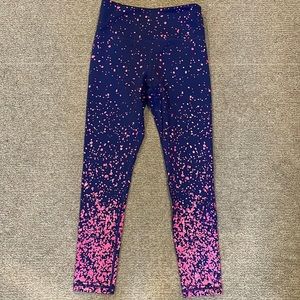 Navy Pink Splash Light n Tight Hi-Rise 7/8 24"